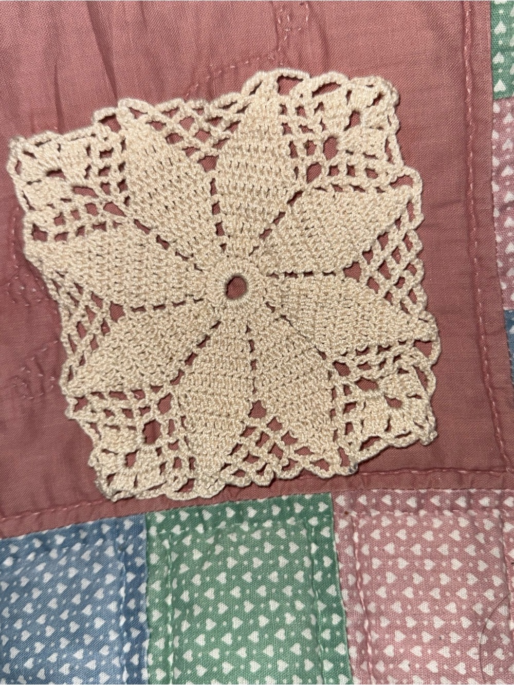 Handmade Crochet Doily Square - Cream